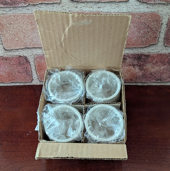 4 China Napkin Rings Rose Pattern Silver Trim - Picture 4 of 5